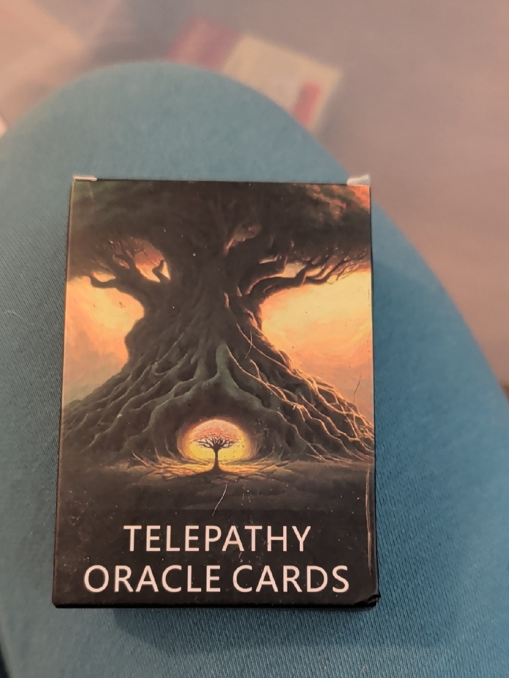 Telepathy Oracle Cards Deck - Tree Artwork (Black, Orange, Yellow)